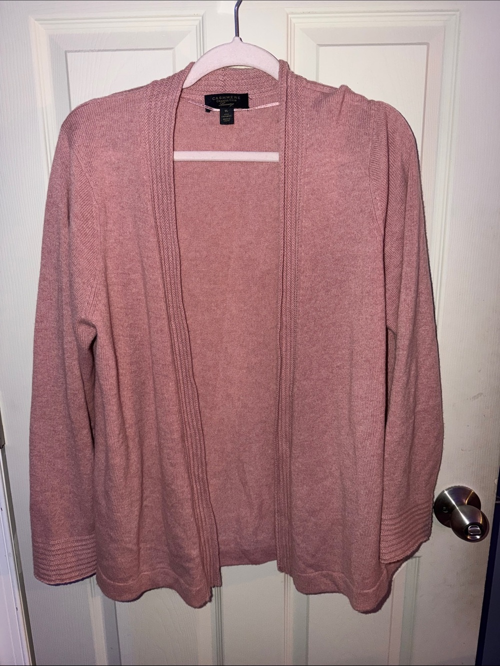 Charter Club luxury 100% Cashmere Dusty Rose Open-Front Cardigan